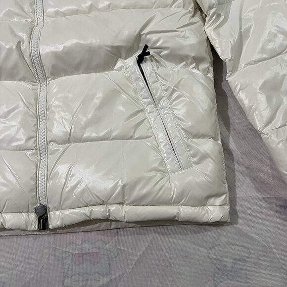 Moncler White Zip-Up Hooded Down Jacket - Picture 10 of 12